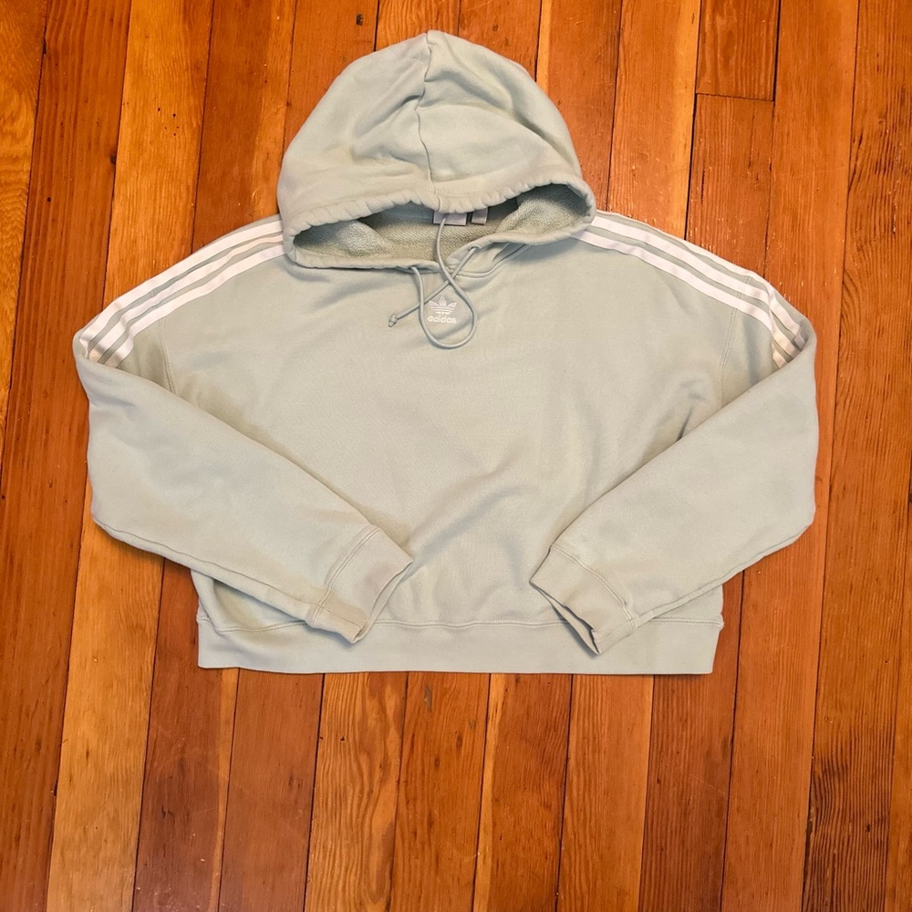 Adidas cropped mint color hoodie